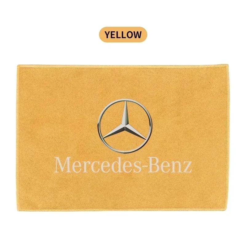 CRV1   Car Emblem Suede Towel Microfiber Uptake Cleaning Rag Cloth for Mercedes Benz W203 W204 W205 W206 W212 W213 W222 W223 E300 C200