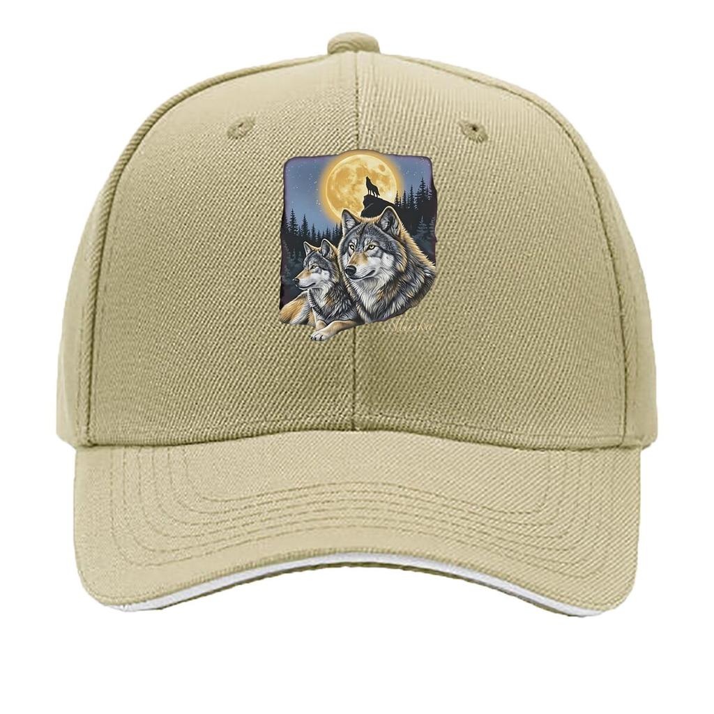 Alaska Wolf Moonlight Sandwich Baseball Cap