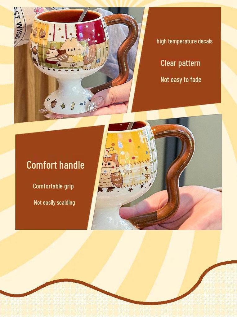 High-Value Cute Ceramic Mug Gift Set for Best Friend or Children - Perfect Birthday Present