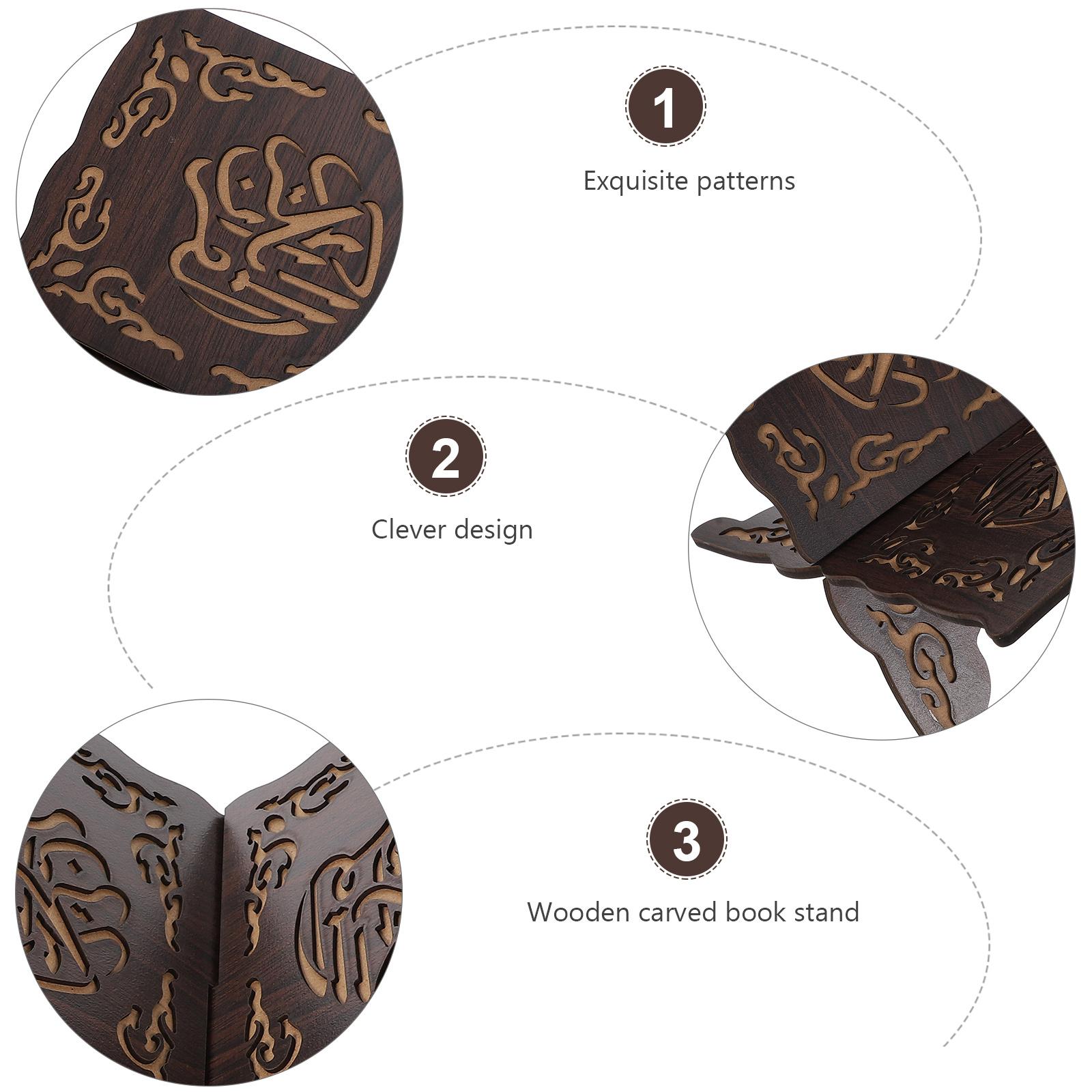 

Wooden Quran Book Holder Stand Detachable Carved Bookshelf For Islamic Festival Decoration Book Wood Stand Organizer China Mainland