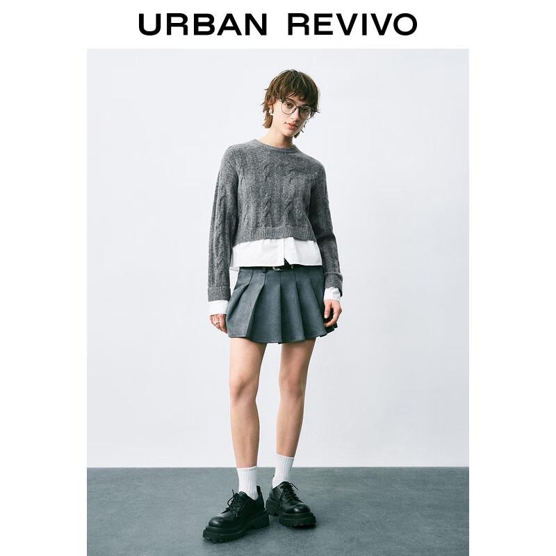 

Женский трикотажный свитер UR с ложным двухслойным эффектом и пэчворком XS