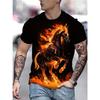 Daily Breathable Versatile Top Short Sleeve Men's Animal Print Comfort T-Shirt Casual T-Shirts Men’s