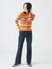 B:MING LIFE STORE by BEAMS Women's Large/Small Knit Multi-Border Cardigan, Orange, One Size