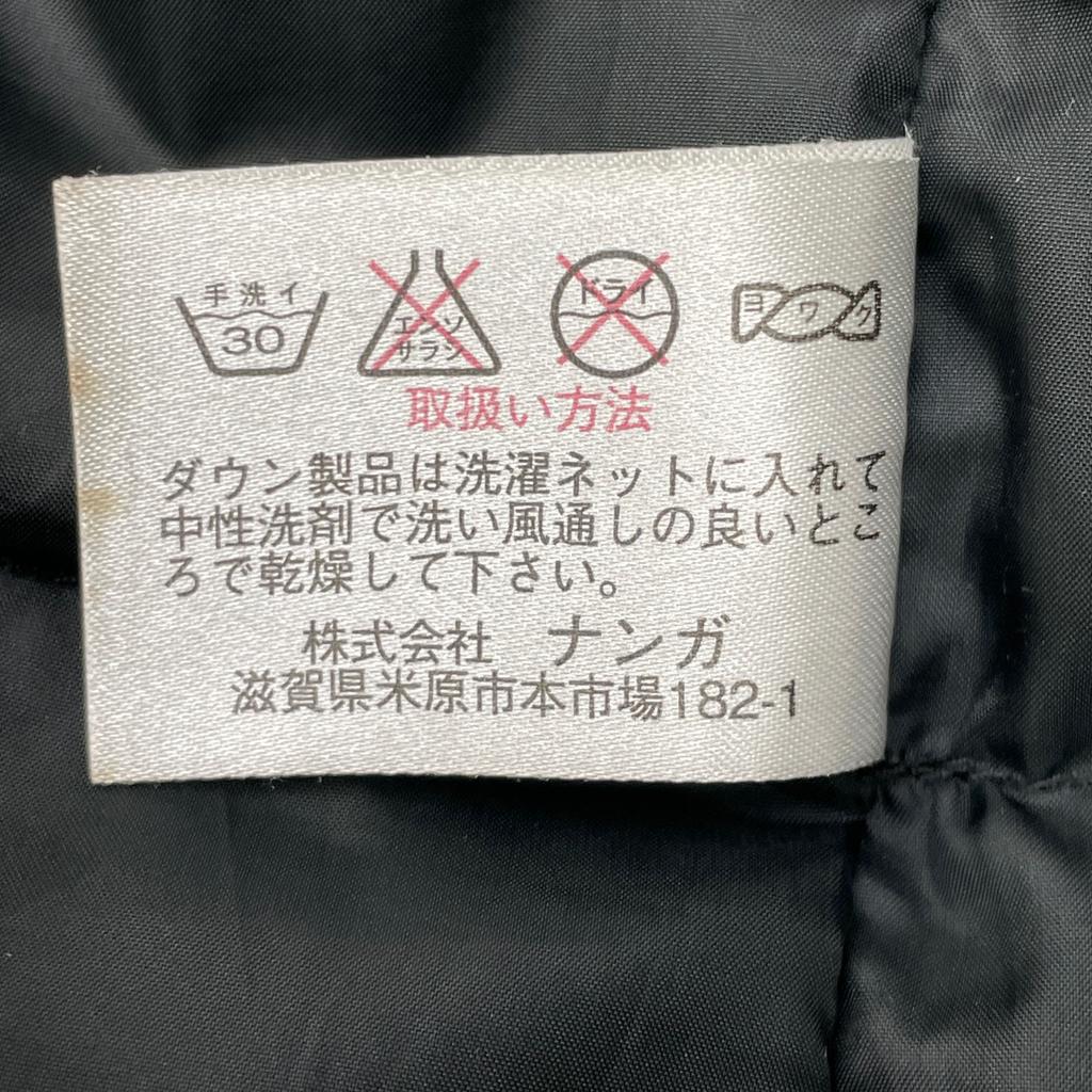 NANGA Old logo black bark color down coat coat S blackUsed