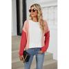 Autumn Winter Women Pullover Long Sleeves Knitwear Clothing Casual Round Neck Patchwork Loose Fitting Pullovers Plus Size Top for Women
