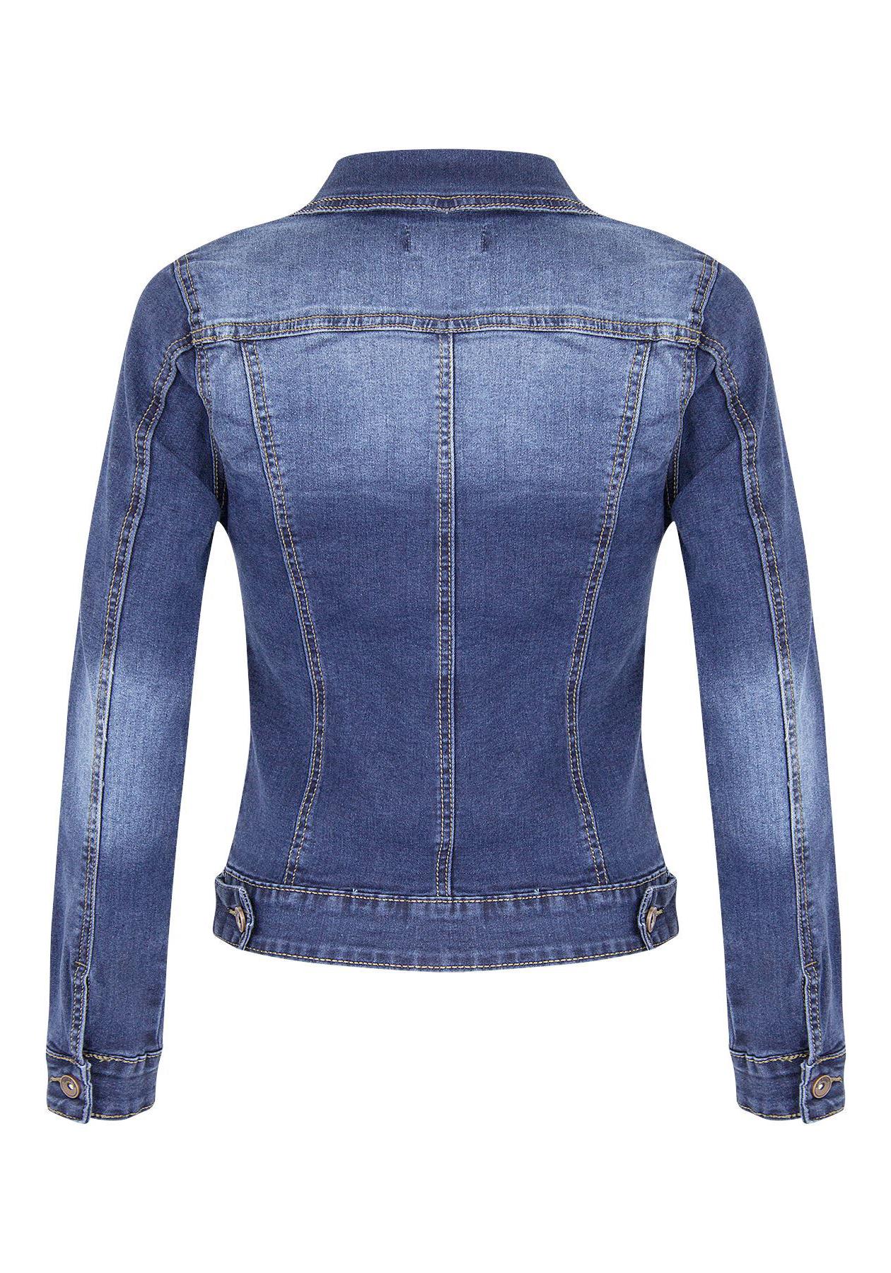 

European Autumn/Winter Slim Fit Stretch Denim Motorcycle Jacket S светло-синий