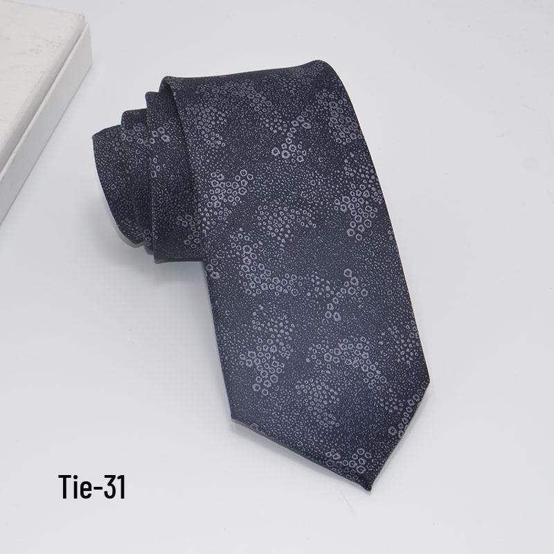 Men's 8cm Jacquard Polyester Tie - Business Formal and Casual High-Class Style
