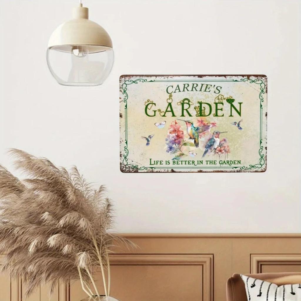 Custom Name Metal Sign Personalized Waterproof Wall Decor Garden Yard Hanging Ornament