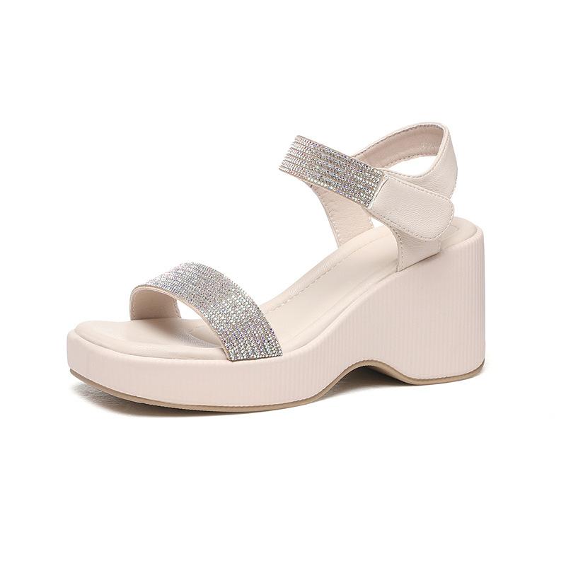 Mom Sandals Women's Shoes for Summer Flat Mid-slip Soft-sole Slippers Comfortable Middle-aged Old Lady Shoes