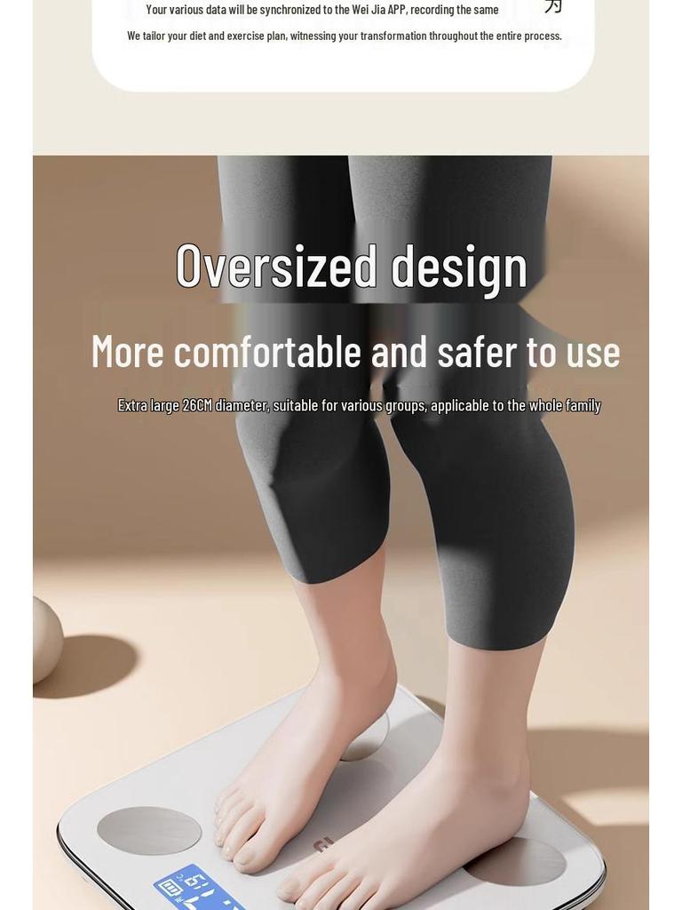 Rechargeable Smart Body Fat Scale with App Support