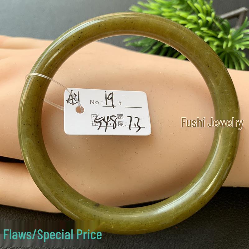 A31 Natural Xiuyan Jade Avocado Dangle Thin Chain Bracelet for Women