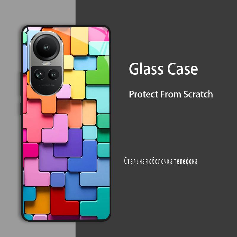

Для Oppo Reno 10 5G Чехол Защитный Чехол из Закаленного Стекла Жесткий Чехол Бампер Для Oppo Reno10 Pro 5G CPH2525 11 Pro 11F 5G Защитный Чехол Reno 11F 5G
