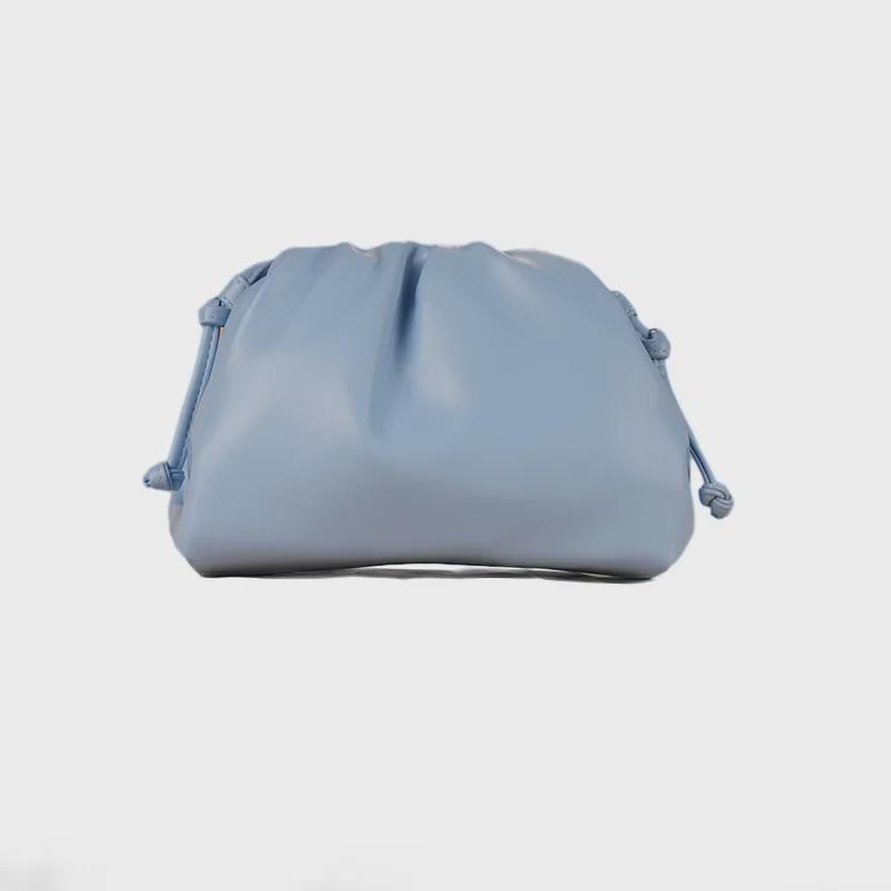 Women's 2024 Soft Leather Pleated Handbag - Evening, Shoulder, and Messenger Bag with Solid Color Texture.