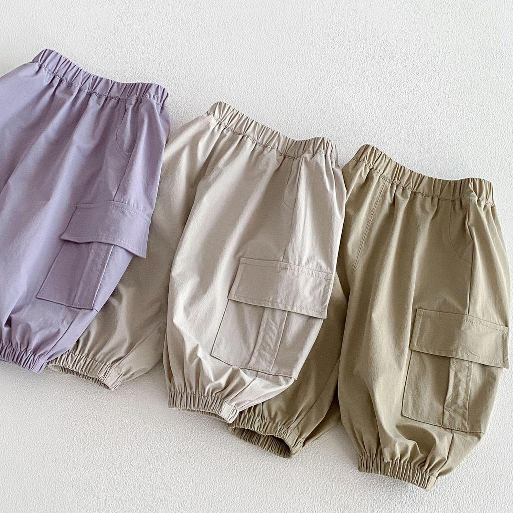 2026 Spring Solid Color Casual Pants for Girls and Boys - Korean Style