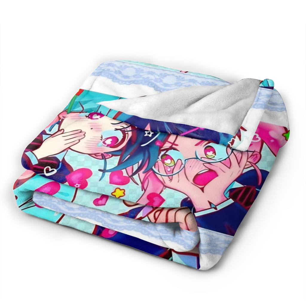 Aliens Music Cartoon Stages Fleece Throw Blankets Mizi Sua Till Luka for Bed Knitted Blanket Office Super Soft Breathable