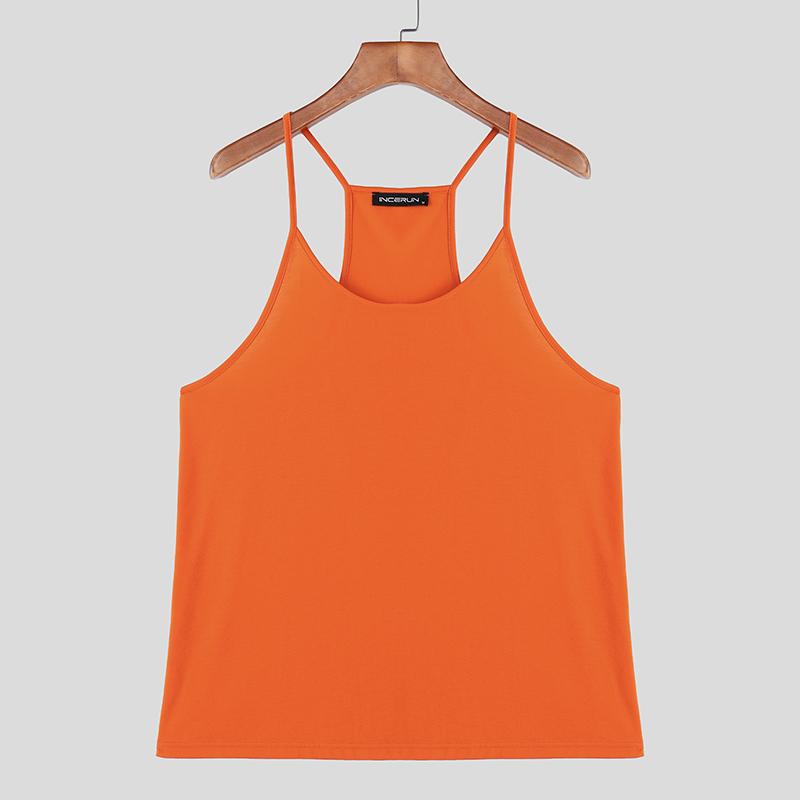 INCERUN Summer Tank Tops Men U Neck Sling Sleeveless Loose Camisole