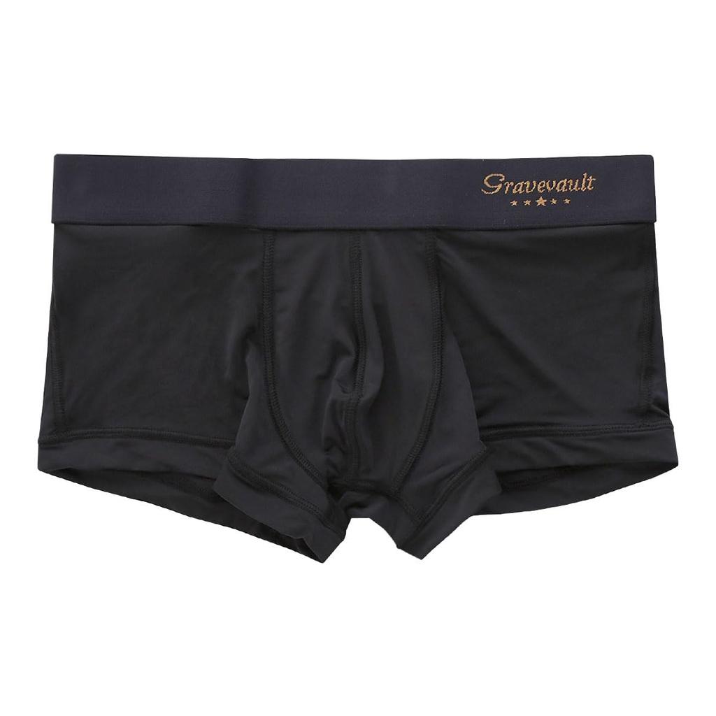 Grave Vault PLAIN Boxer Sizes and 3051001 Low-Rise Shorts, S, M, L, (Black, L)