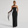 European and American Tube Top and Hip Dress for Women's Summer New Elegant Temperament Streamer Backless Sexy Waist Dress