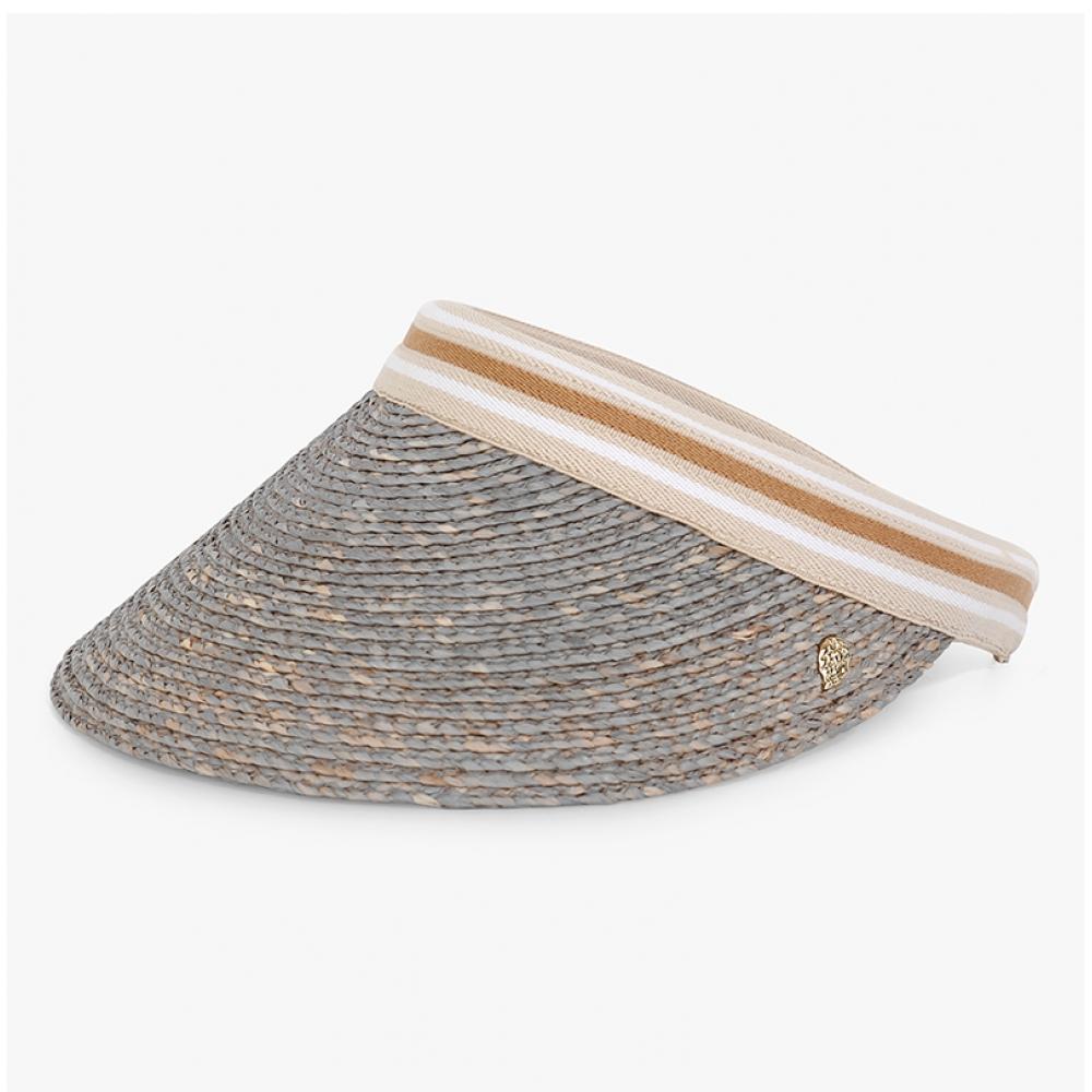 Helen Kaminski Bianca Eclipse Melange Nuga Stripe Visor Sun Cap Hat50265
