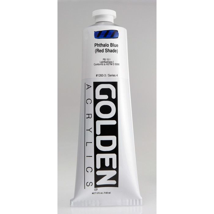 Acrylfarbe - GOLDEN - Phthaloblau Rotton - 150ml - Lichtbeständigkeit - Dicke Konsistenz