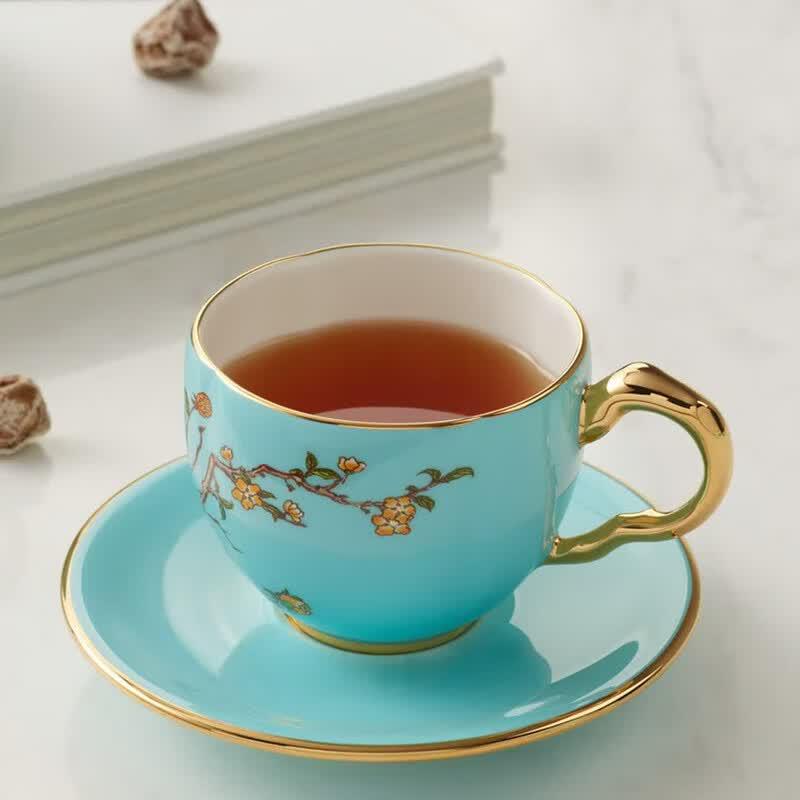 Auratic Madam Porcelain West Lake Blue Coffee Cup Set