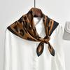 Retro Leopard Square Scarf Print Silk Scarf For Women Imitation Silk Fashion Versatile Headwear Bag Accessories Clothing 70*70cm