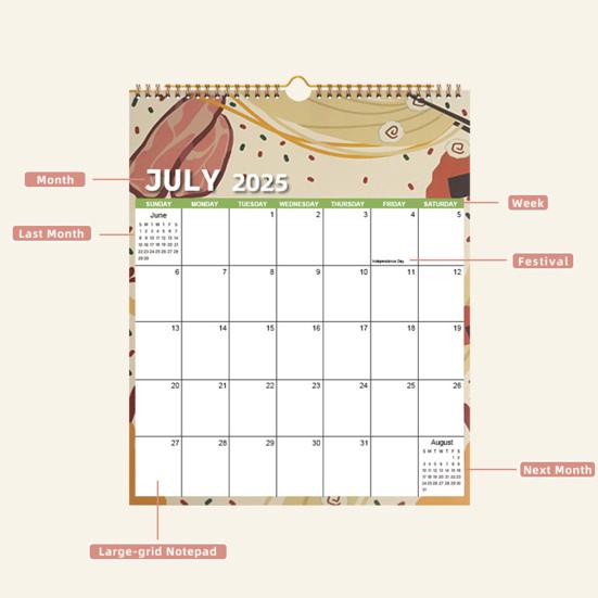 2026 Floral Wall Calendar Monthly Overview Thick Paper Calendar European American Style 12 Month Planner for Home Office School
