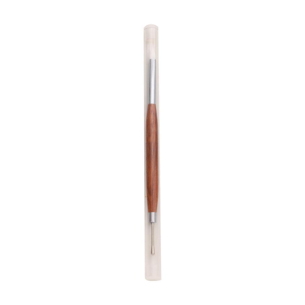 Double-Ended Sandalwood Carving & Glue Mixing Pen: Comfortable Grip, Multi-Functional Silicone Nail Art Tool.
