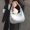 Elegant PU Hobo Bag Solid Color Texture Handbag Storage Bag French Underarm Bag  Women