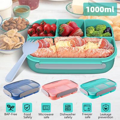 1PC Four Grid Format Lunch Box 1000ML Lunch Box For Students Sealed Leak Proof And Easy To Clean Student Bento Box