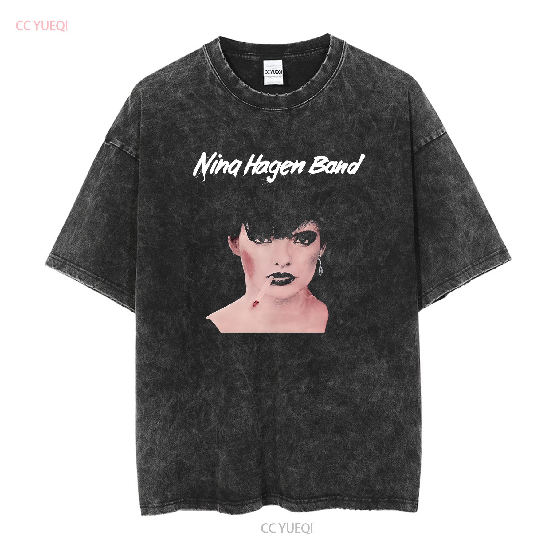 Nina Hagen Band Baumwolle Schwarz Alle Größen T-Shirt AG1436 Langarm Vintage Gewaschen Gedehnt Weich Stilvoll Bequem Unisex S black