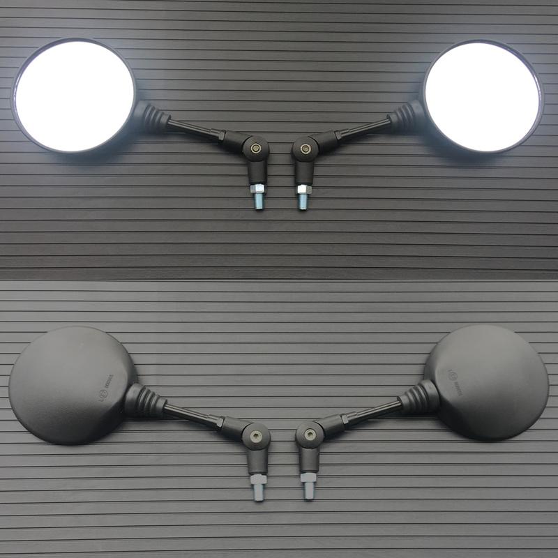 Motocyklové černé univerzální 10mm boční zrcátko zpětné zrcátko proti pádu skládací kulaté zrcátko