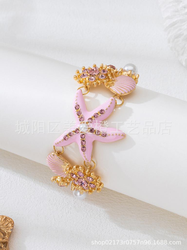 Beach Vacation Style, Ocean Starfish, Shell Bracelet, Female Bohemian Feng Shui Jewelry, Spring And Summer Tide