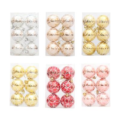 6 Pièces Boules de Noël Ornements 6cm Décorations Suspendues pour Sapin de Noël Décor Xmas pour Fenêtre Anniversaire Intérieur Anniversaire Jardin