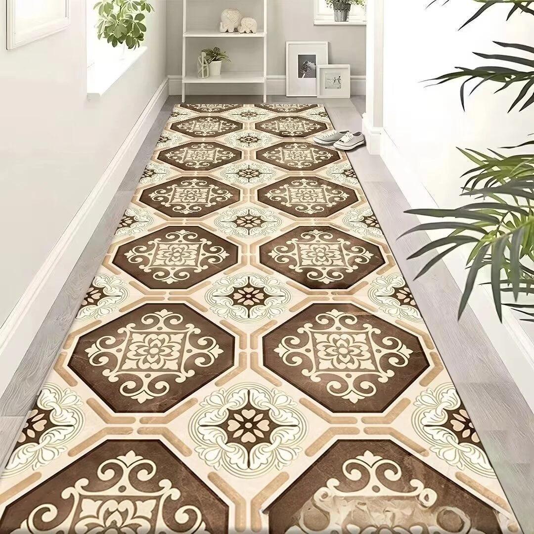 

Современные роскошные длинные ковры для коридора, украшения дома, нескользящие полоски, ковры для гостиных в дверных проемах отелей, моющиеся коврики для дверей W200xL100cm