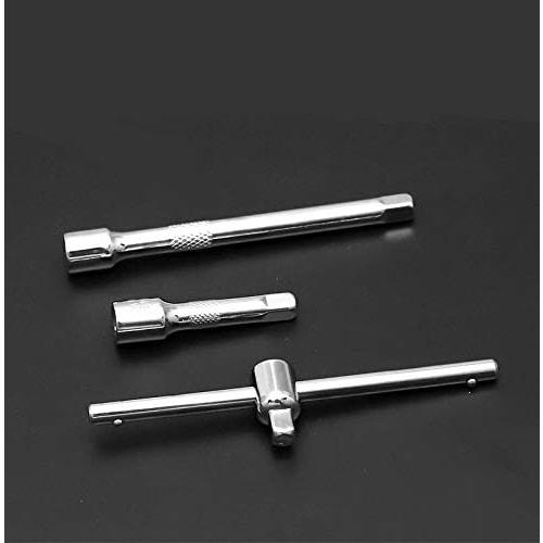 46-Piece Socket Wrench and Ratchet Wrench Set with 6.3mm (1/4") Drive, Automotive Repair Tool Set with 45 Gears, Convenient for Car Maintenance, Inspe