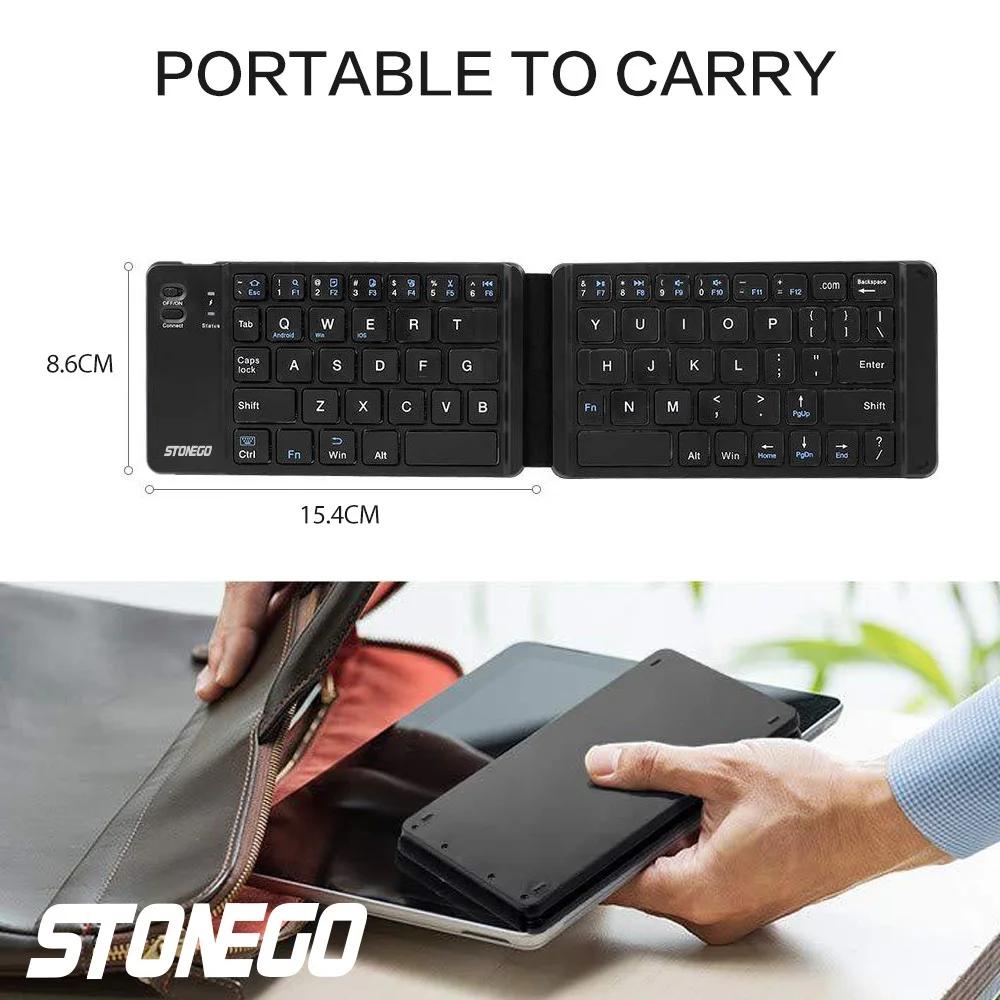 Foldable Bluetooth Keyboard Portable Wireless Rechargeable Ultra Slim Silent Key Board for Phone Accessories
