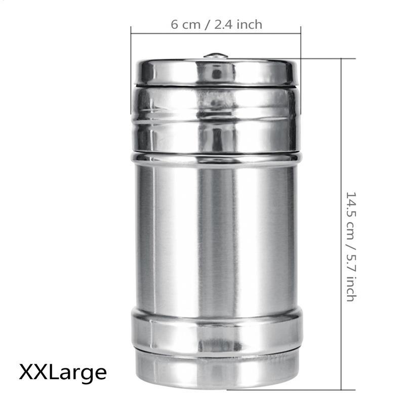 Stainless Steel Spices Shaker Seasoning Cans Rotate Camping Barbecue Jars Spices Storage Box Salt Sugar Pepper Storage Bottle