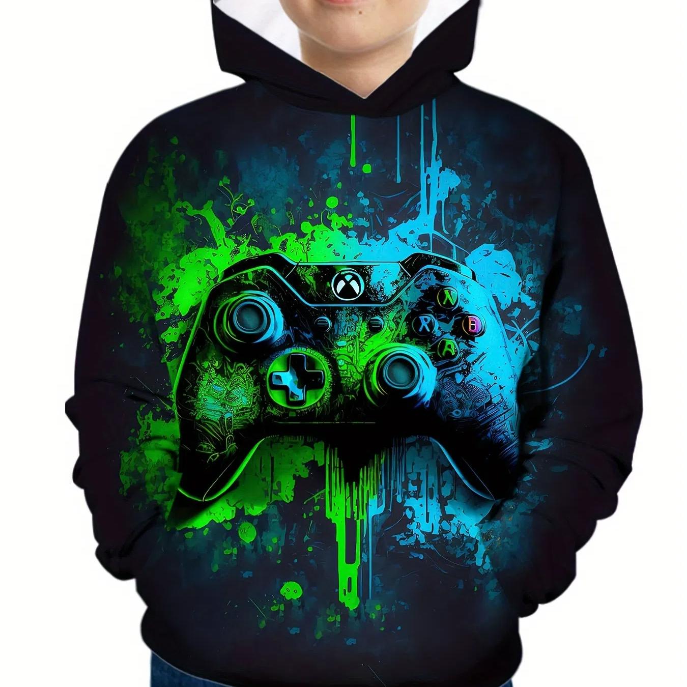 

Цветной геймпад 3D принт мальчики повседневные толстовки с длинным рукавом толстовка для мальчиков весна осень детские толстовки с капюшоном уличные толстовки 150CM