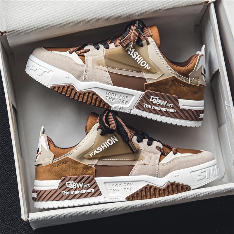 

Трендове брендове чоловіче взуття, зимове ретро та універсальне повсякденне взуття для скейтборду, нішевий дизайн, студентський спорт, товста підошва, підвищена моральна підготовка 44