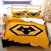 Set Copripiumino con Stampa dello Stemma del Wolverhampton Wanderers Football Club – include 1 copripiumino e 2 federe coordinate Arredamento camera da letto Regali di Natale