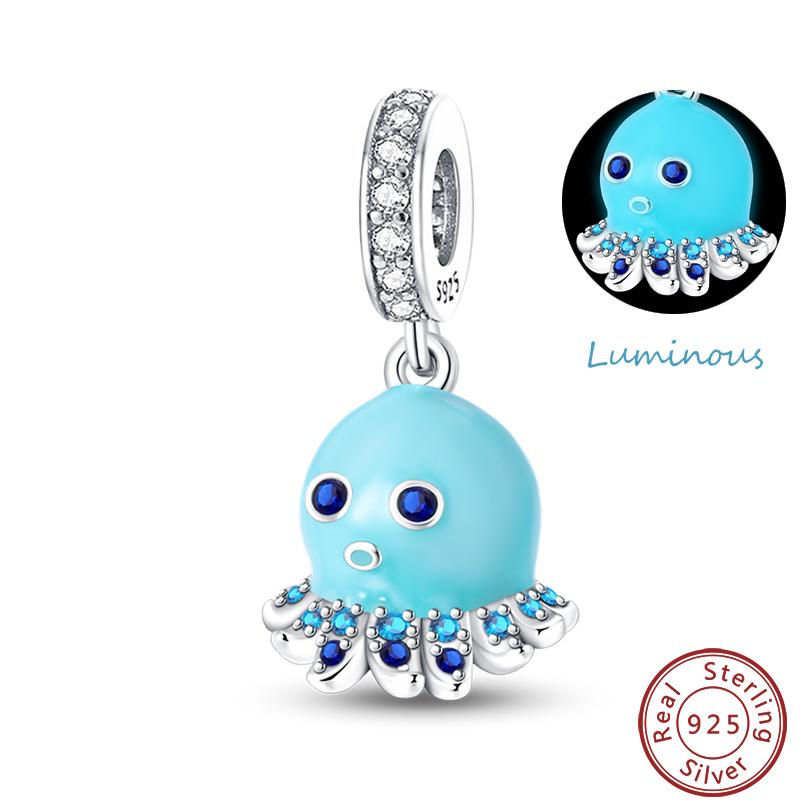 Luminous Ocean Series Copper Dolphin Turtle Octopus Charms Beads 3Mm Diy Fine Jewelry Gifts Making