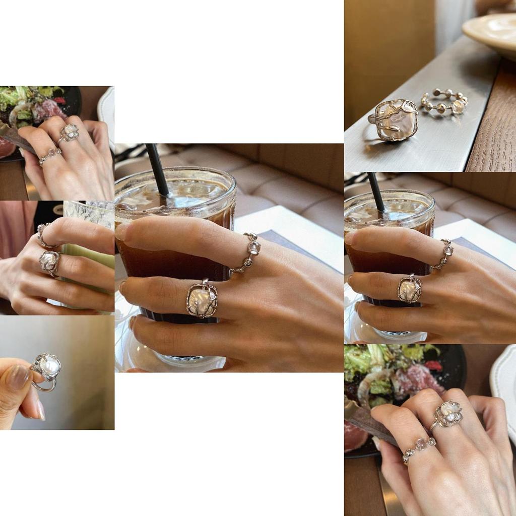 Chic 2023 Ins Style Retro Baroque Pearl Ring For Women Fashion Jewelry Accessory