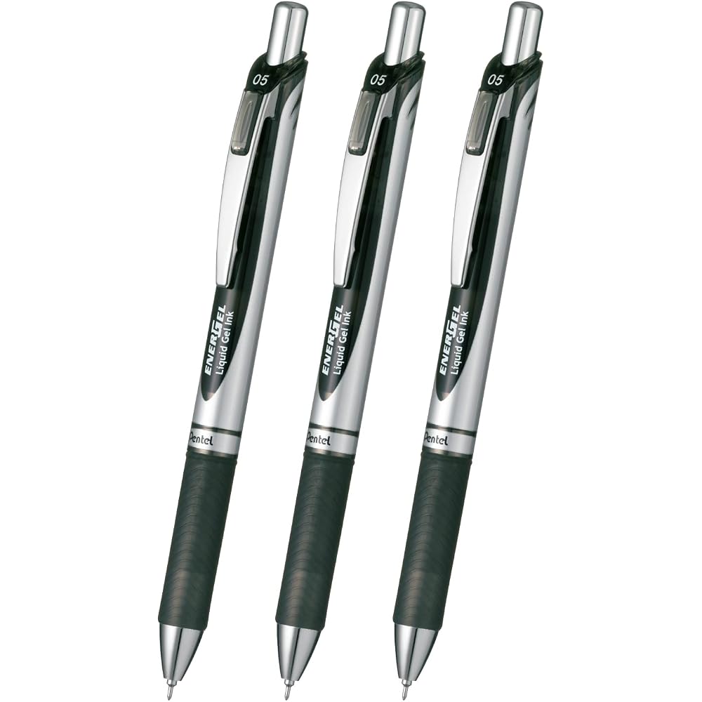 Pentel Ballpoint Pen Gel Ink Gel Knock Type 0.5mm BLN75ZA3AMZ Black 3