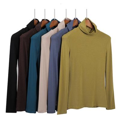 Women Winter Keep Warm T-Shirt Long Sleeve Turtleneck Slim Tshirt Office Lady Tee Tops