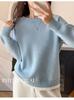 Korean-Style Loose Fit Women's Round Neck Thick Pure Cotton Long Sleeve Sweater for Autumn/Winter