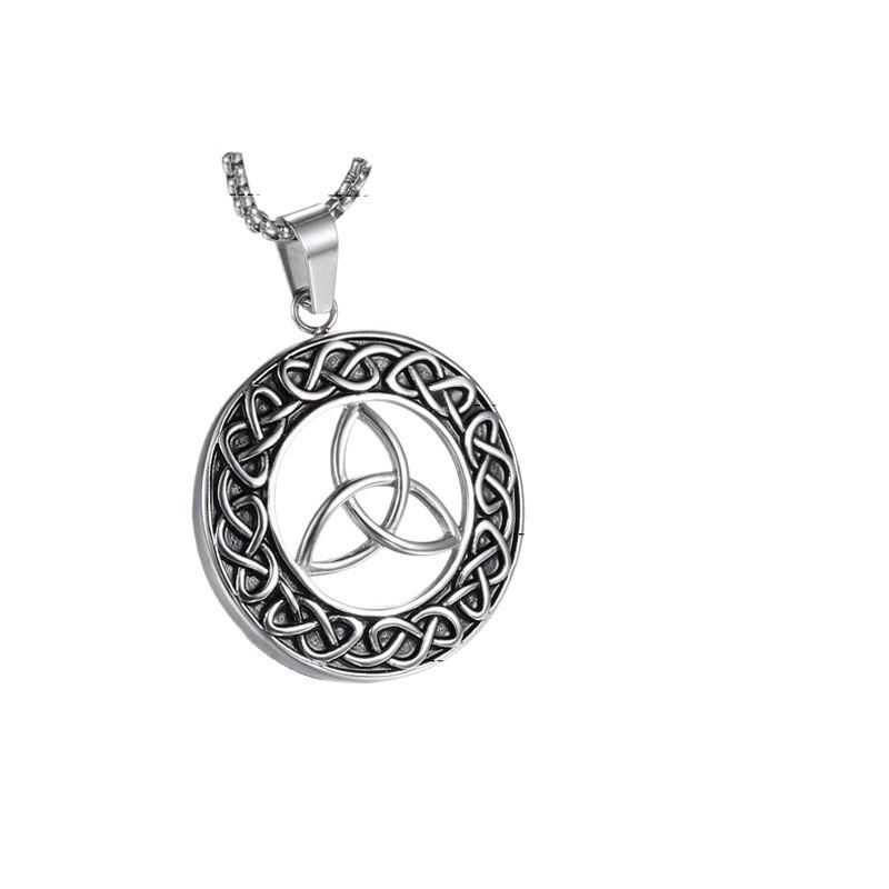 Retro Triangle Hollow Titanium Steel Pendant Necklace for Men - HC129