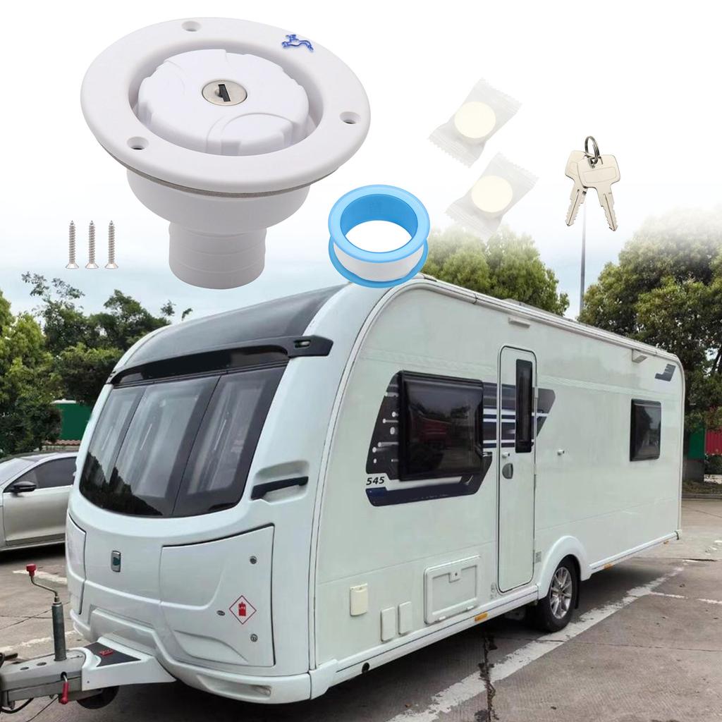 Universal Locking Water Inlet Leak Proof Threaded Connection Includes 2 Security Keys & Maintenance for Boats Trailers