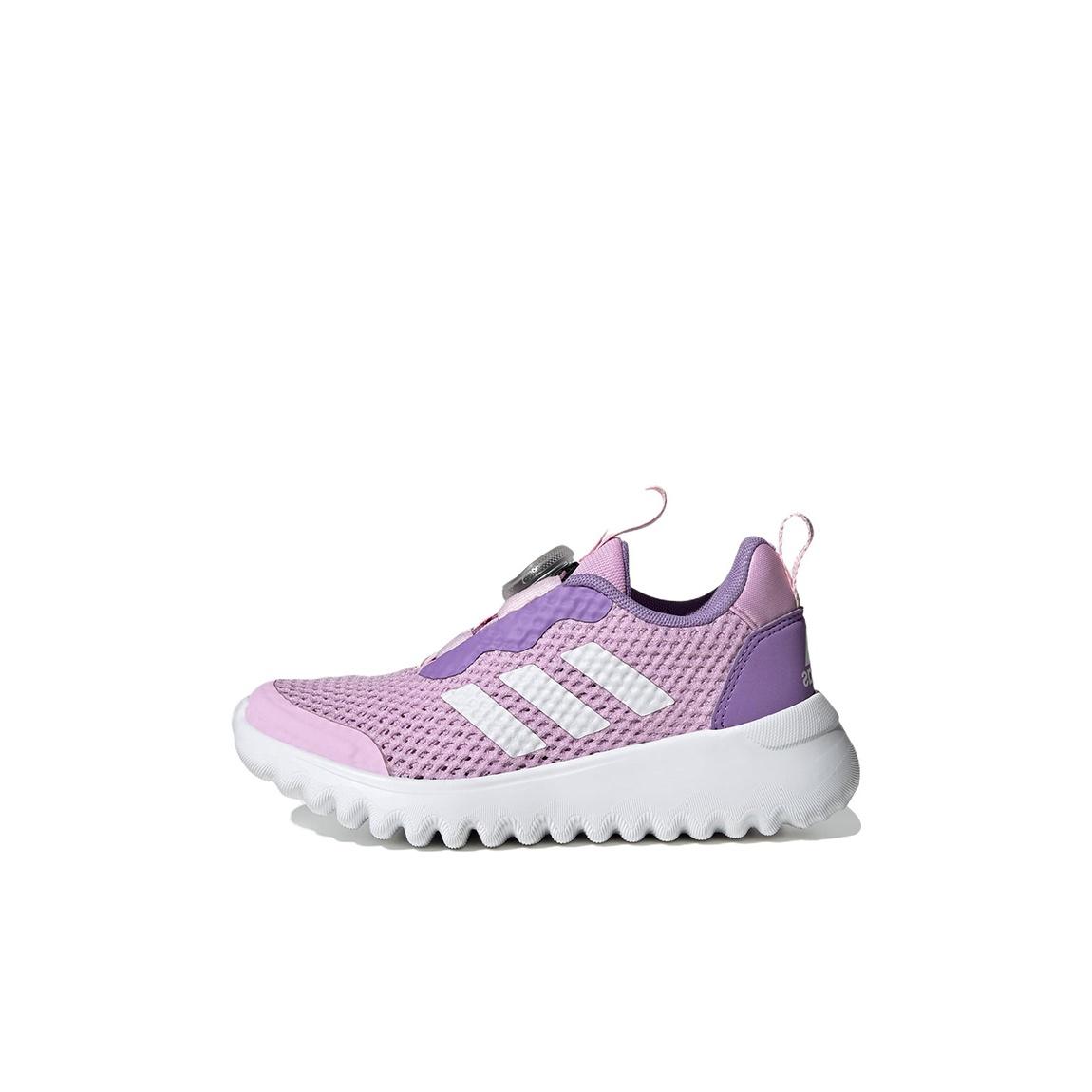 

new Adidas 3 Boa Low Top Kids Running Shoes Purple White Kids 38.5