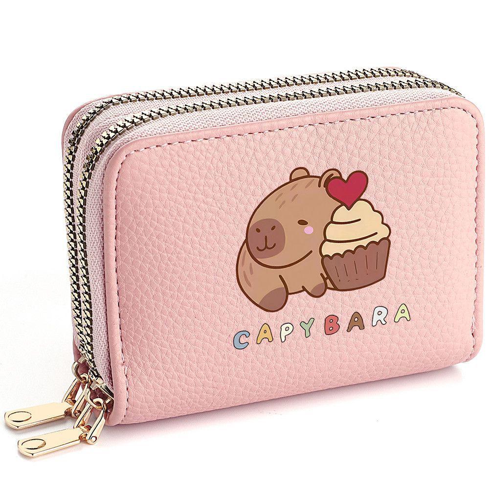 Women’s RFID Blocking Card Holder Wallet Double Zipper Coin Purse PU Leather Credit Card Organizer Compact Mini Wallet for Ladies Girls